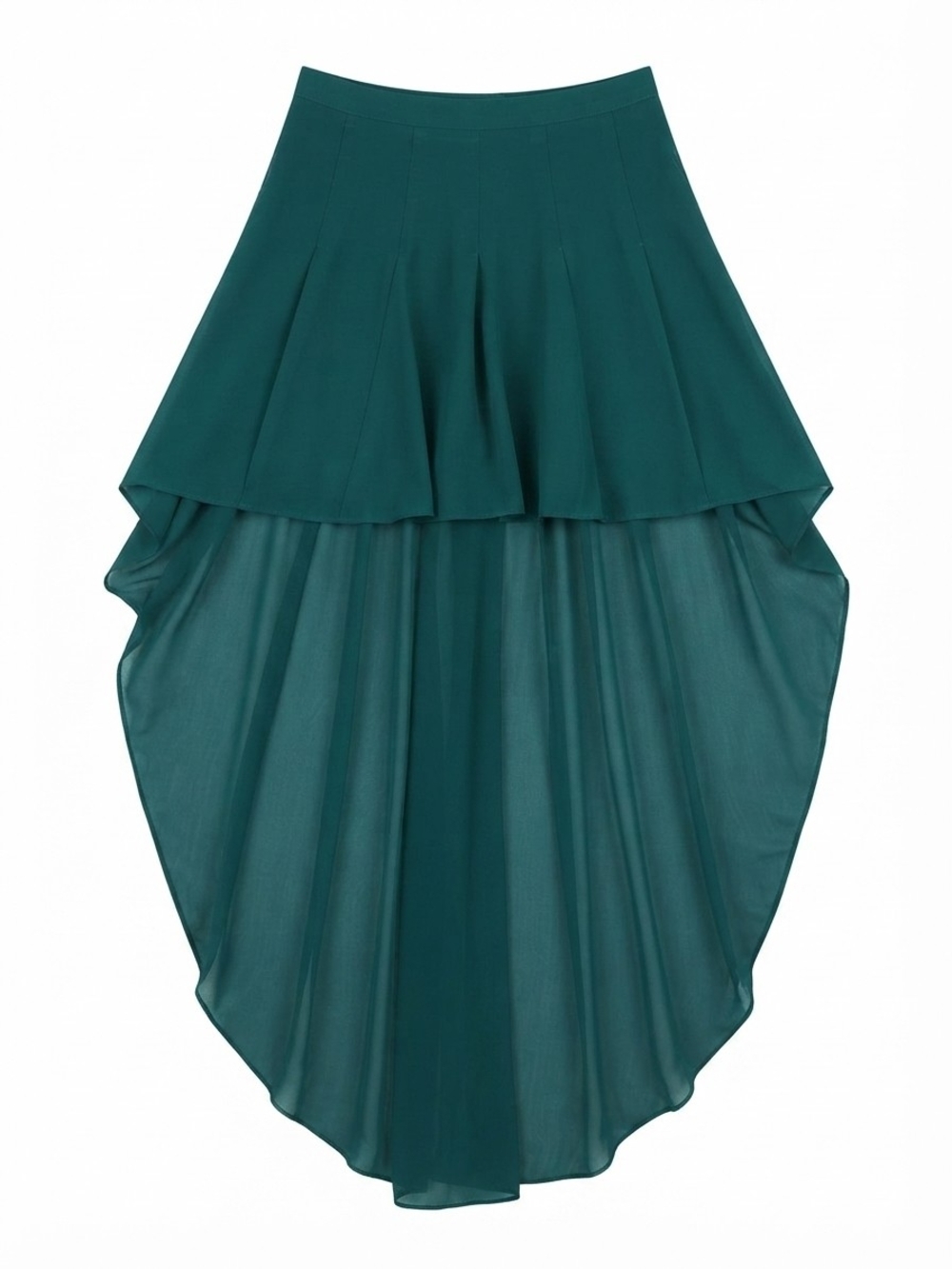 ASOS Teal High-Low Layered Flowy Skirt